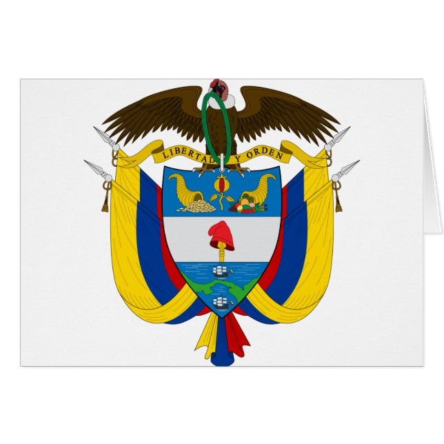 colombiansk emblem hälsningskort (Framsidan Horizontal)