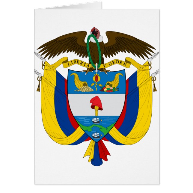 colombiansk emblem hälsningskort (Framsidan)