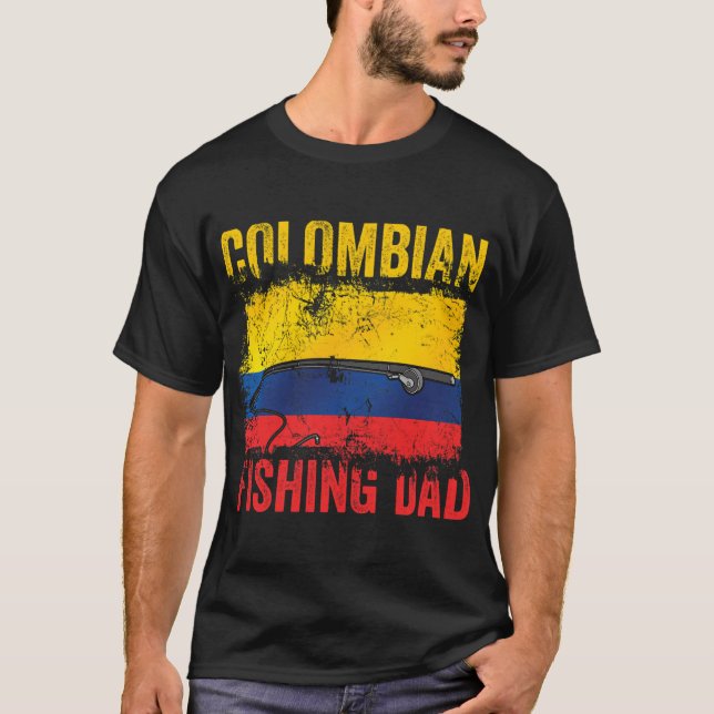 colombiansk fiskande pappa t shirt (Framsida)