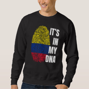 Colombiansk Flagga Dna Fingerprint Colombia Lång Ärmad Tröja