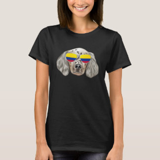 Colombiansk Flagga Engelsk Setter Hund Colombia Fi T Shirt