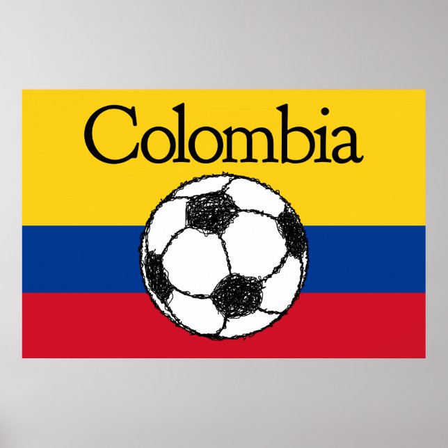 Colombiansk flagga med fotboll poster (Framsidan)
