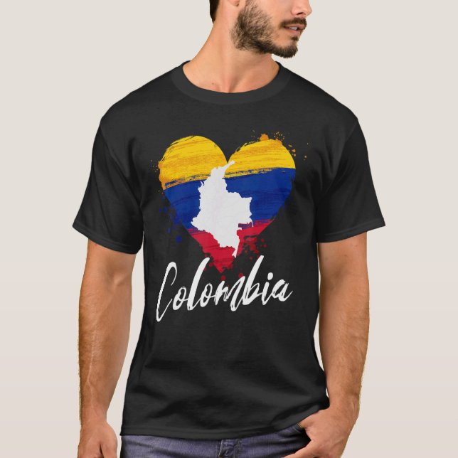 Colombiansk Flagga Nationalitet colombiansk Manar  T Shirt (Framsida)