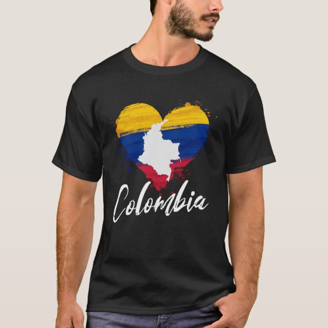 Colombiansk Flagga Nationalitet colombiansk Manar  T Shirt (Framsida)
