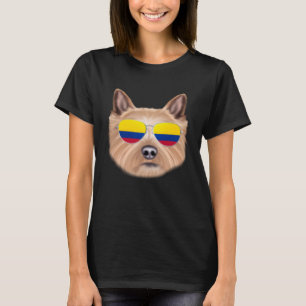 Colombiansk Flagga Norwich Terrier Hund Colombia P T Shirt