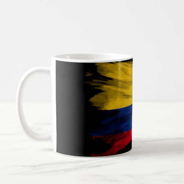 Colombiansk flagga-penseldrag, nationell flagga kaffemugg (Vänster)