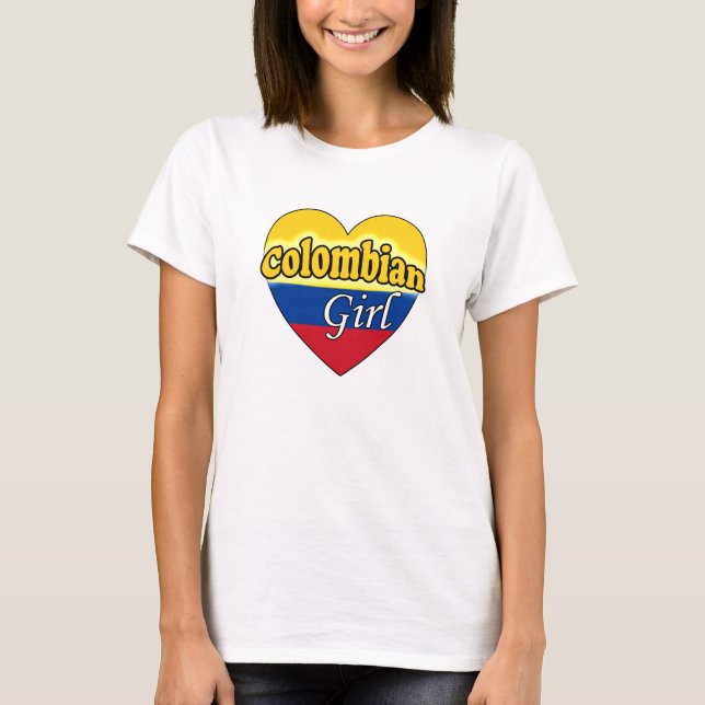 Colombiansk flicka t shirt (Framsida)