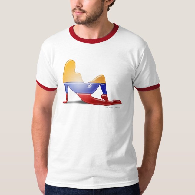 Colombiansk flickaSilhouetteflagga Tee (Framsida)
