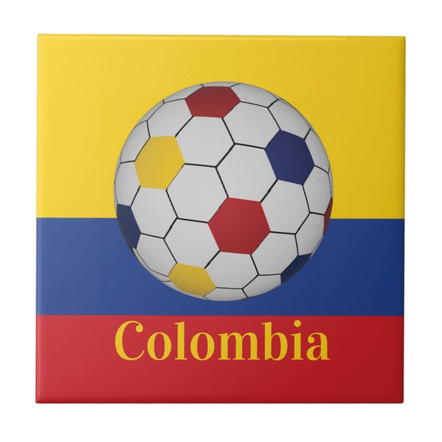 Colombiansk fotbollaffisch kakelplatta (Framsidan)