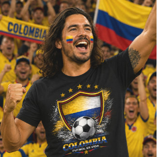 Colombiansk Fotbollsfan Colombiansk Fotboll Världs T Shirt