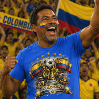 Colombiansk Fotbollsfan Colombiansk Fotboll Världs T Shirt