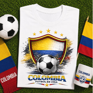 Colombiansk Fotbollsfan Colombiansk Fotboll Världs T Shirt