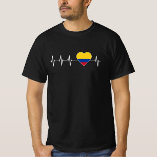 colombiansk hjärtslag i Kärlek Colombia Flagga H T Shirt