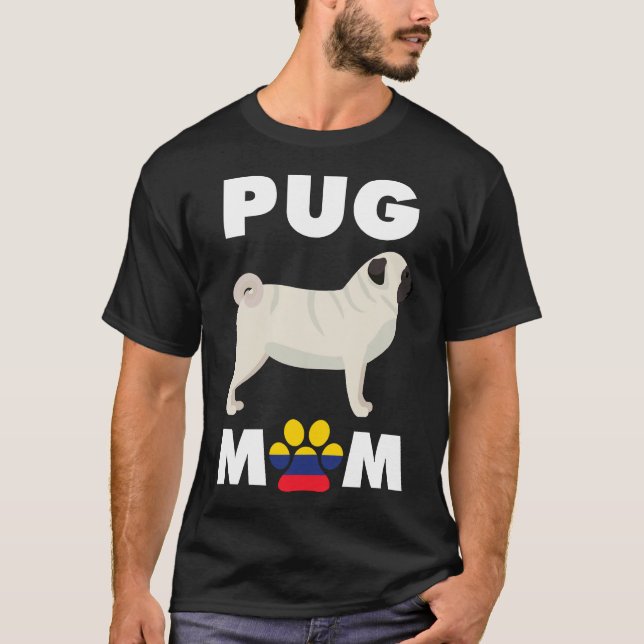 Colombiansk hund Mops Mamma 1013 T Shirt (Framsida)