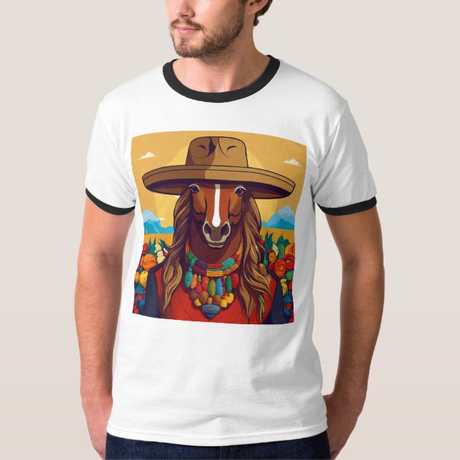 Colombiansk kaffeodling: Färgdesign för Tecknad T Shirt (Framsida)