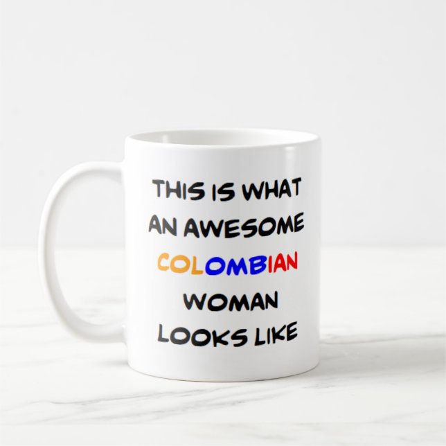 colombiansk kvinna, fantastisk Mugg (Vänster)