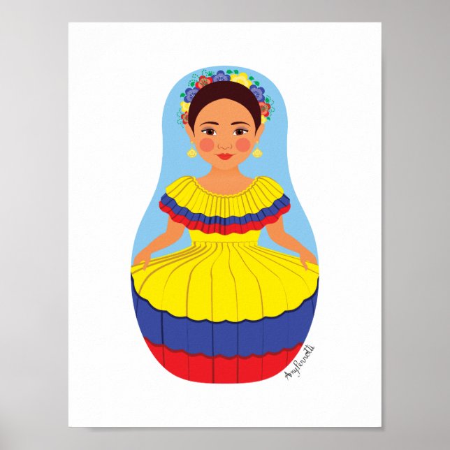 Colombiansk Matryoshka-affisch Poster (Framsidan)
