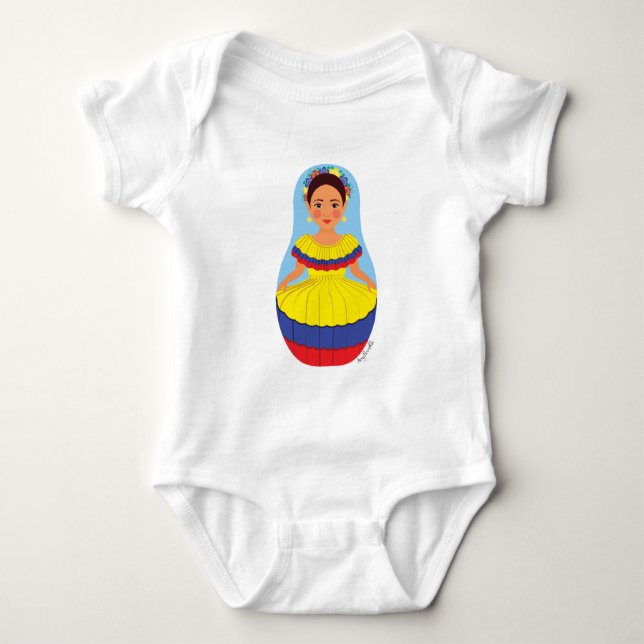 Colombiansk Matryoshka-barnklänning T Shirt (Framsida)