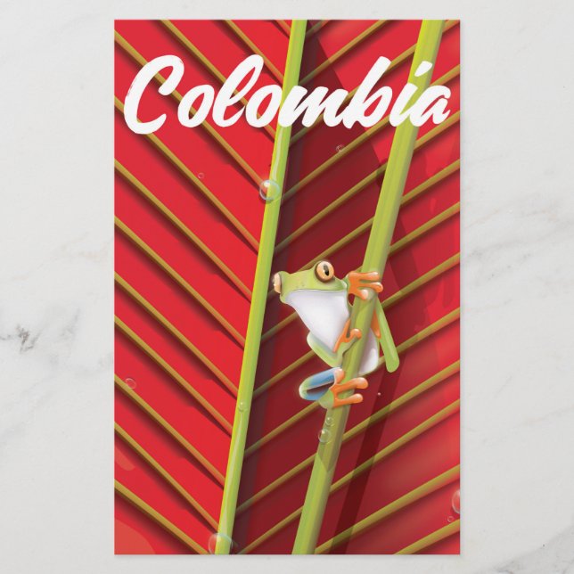 Colombiansk trädgrodas resaffisch brevpapper (Framsida)