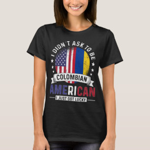 Colombianska amerikanska Flaggor Pridet Colombia F T Shirt