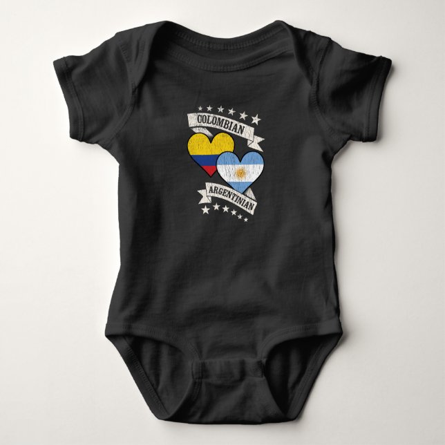 Colombianska argentinska Heart Flaggor Colombia Ar T Shirt (Framsida)