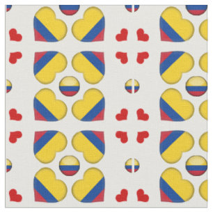 Colombianska Flagga & Colombia Heart mode Fabric Tyg