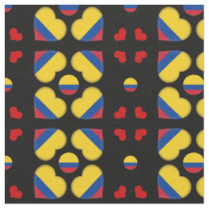 Colombianska Flagga & Colombia Heart mode Fabric Tyg