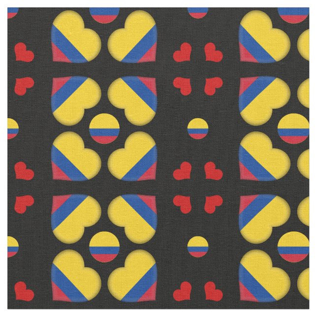 Colombianska Flagga & Colombia Heart mode Fabric Tyg (Närbild)