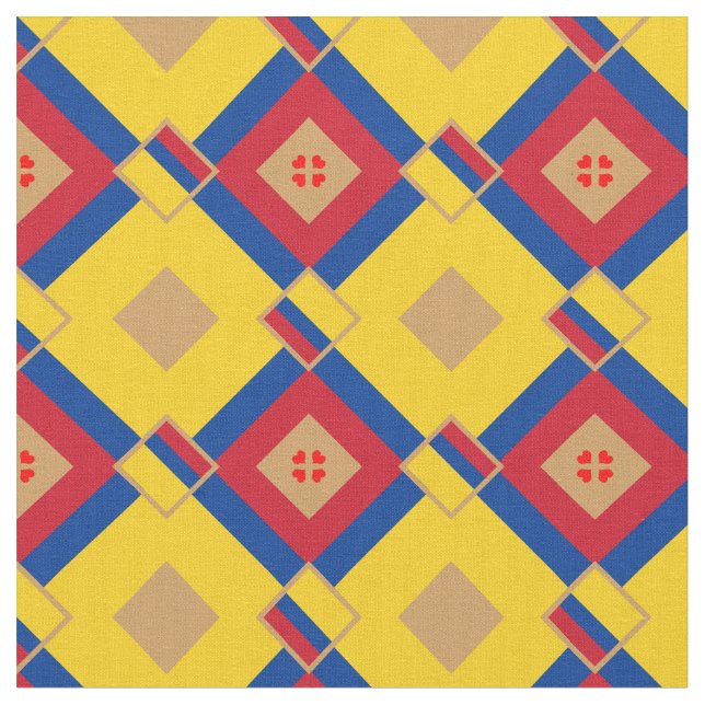 Colombianska Flagga & Colombia Trendig Fabric mode Tyg (Närbild)