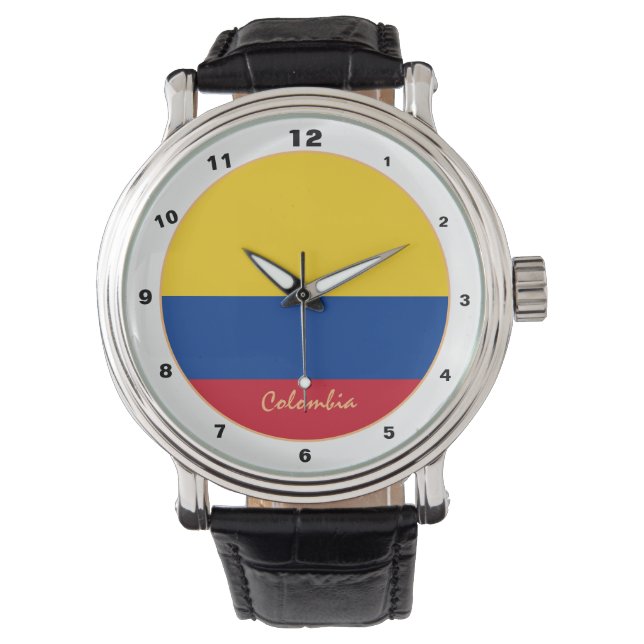 Colombianska Flagga & Colombia trendig mode /desig Armbandsur (Framsida)