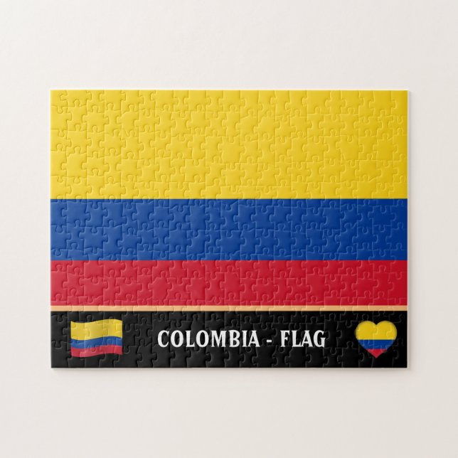 Colombianska Flagga & colombianska land / Colombia Pussel (Horisontell)