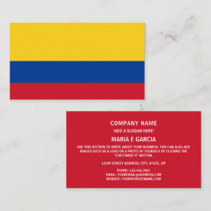 Colombianska Flagga, Flagga Colombia Visitkort
