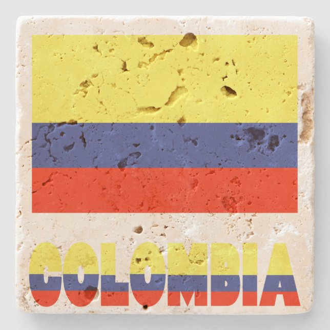 Colombianska Flagga och colombianska Underlägg Sten (Framsidan)