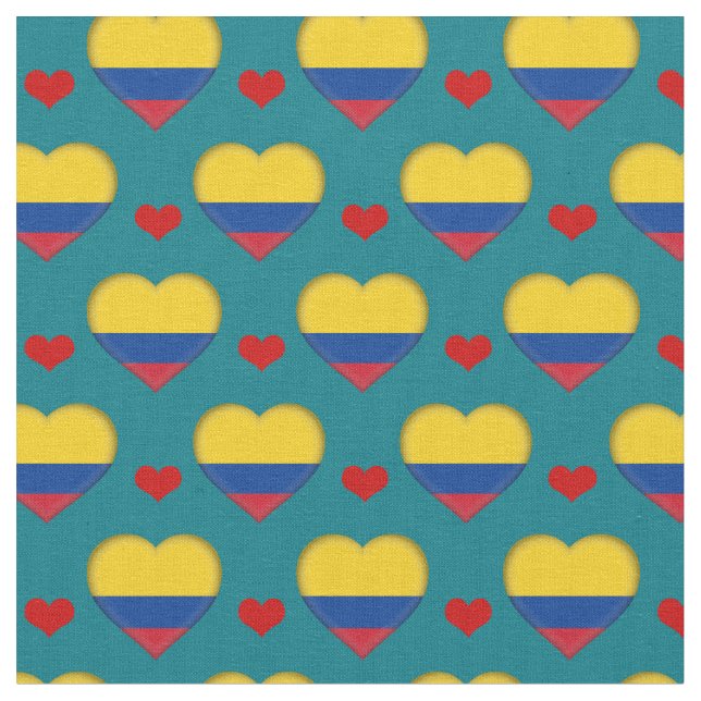 Colombianska Flagga Red Heart mode Fabric/Colombia Tyg (Närbild)