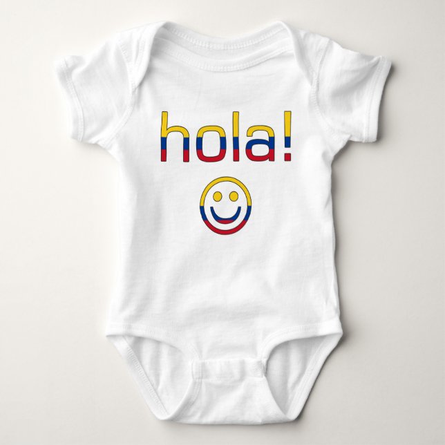 Colombianska gåvor: Hejer/Hola ansikte Tee Shirt (Framsida)