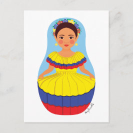Colombianska Matryoshka Postcard Vykort