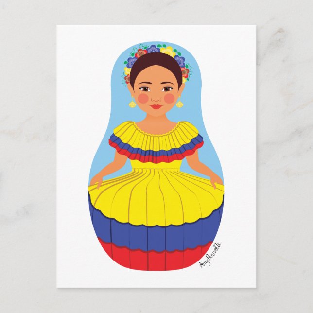 Colombianska Matryoshka Postcard Vykort (Framsida)