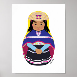Colombianska, Misak eller Guambiana Matryoshka Pos Poster