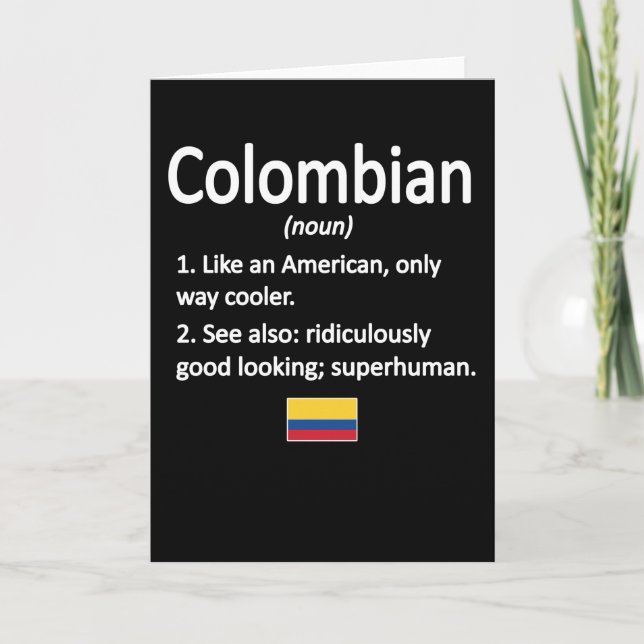 Colombianska rötter Colombia Flagga colombianska k Kort (Framsida)