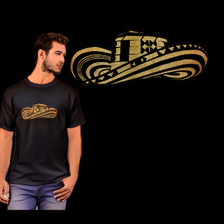 Colombianska Sombrero Vueltiao i Guld Löv T-shirt