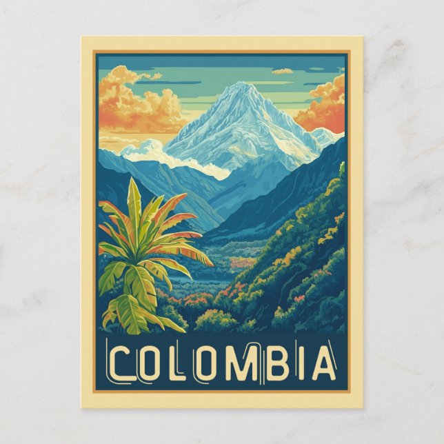 Colombianskt bergslandskap vykort (Framsida)