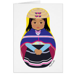 colombianskt, Misak eller Guambiana Matryoshka-kor OBS Kort