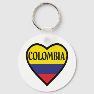 Colombias Flagga Hjärtnyckelring Nyckelring