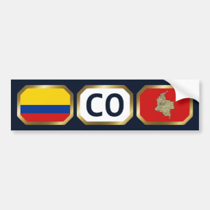 Colombias flagga kartkoddekal bildekal