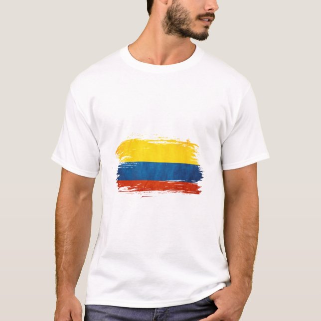 Colombias flagga konst t shirt (Framsida)