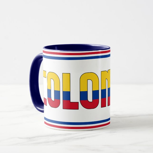 Colombias Flagga Patriotic Coffee Mugg (Framsida vänster)