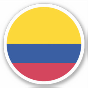 Colombias flagga rund dekal