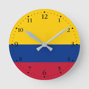 Colombias flagga rund klocka