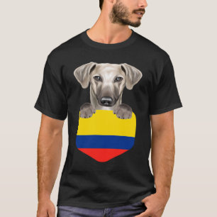 Colombias flagga Sloughi Hund I Fickan T Shirt