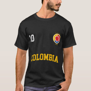 Colombias fotbollsspelare nr 10 Colombianska Flagg T Shirt